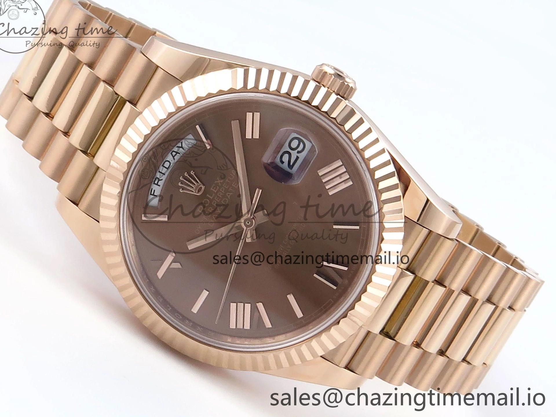 Edition RG Best Weight) Noob on Roman A2836 Bracelet 228235 Dial President 1:1 Date 40 Day (Gain Brown 0503